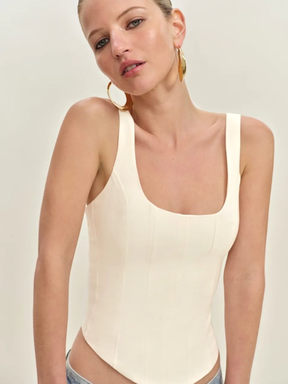 Reformation Seren Top Ivory - Size 2